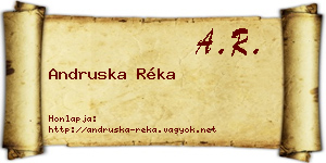 Andruska Réka névjegykártya