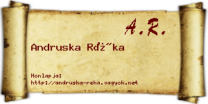 Andruska Réka névjegykártya